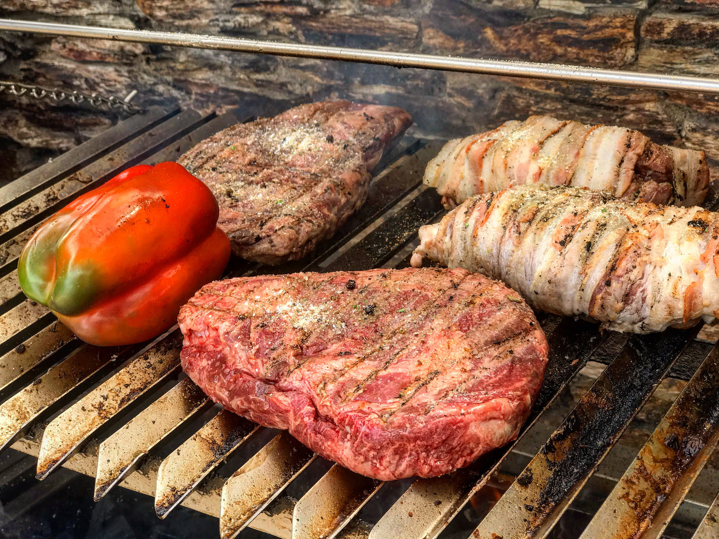ASADOR PARRILLERO CON CAJA CHINA DE EMPOTRAR (acero inoxidable)