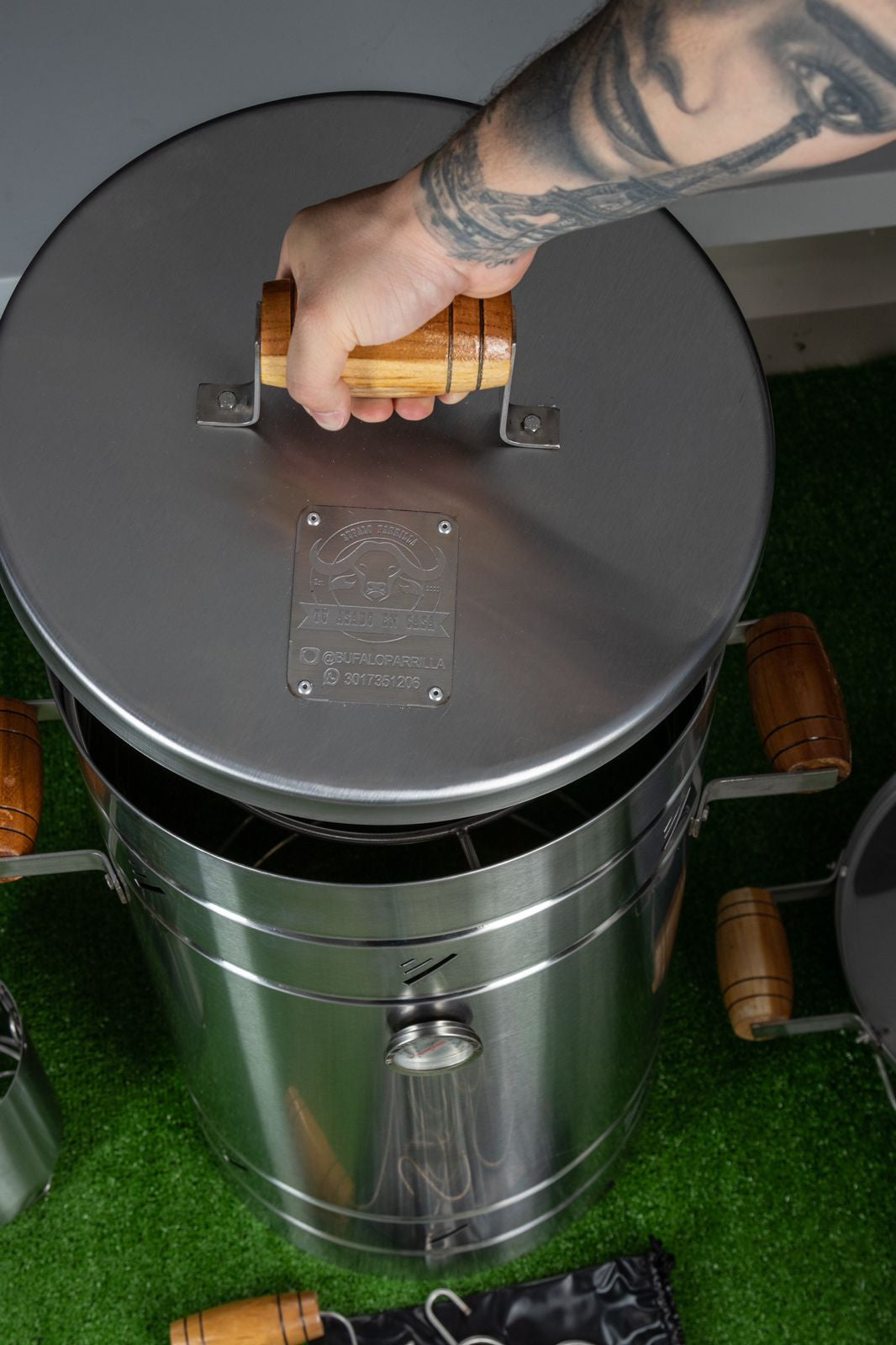 BARRIL ASADOR GRANDE EN ACERO INOX