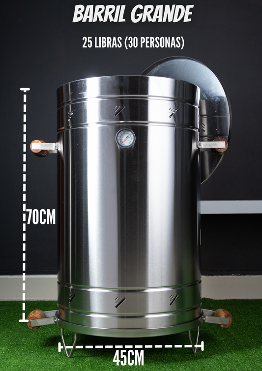 BARRIL ASADOR GRANDE EN ACERO INOX