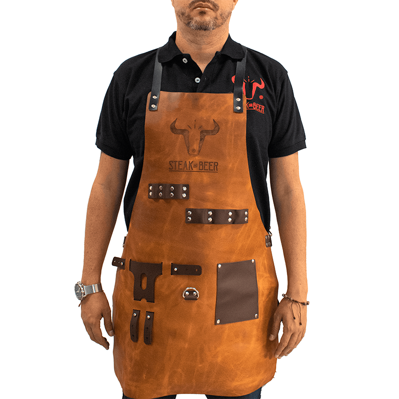 LIGHT BROWN LEATHER APRON
