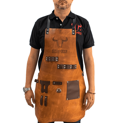 LIGHT BROWN LEATHER APRON