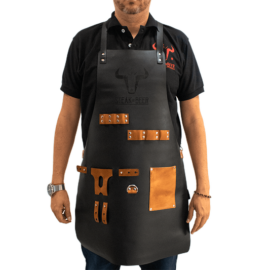 BLACK LEATHER APRON