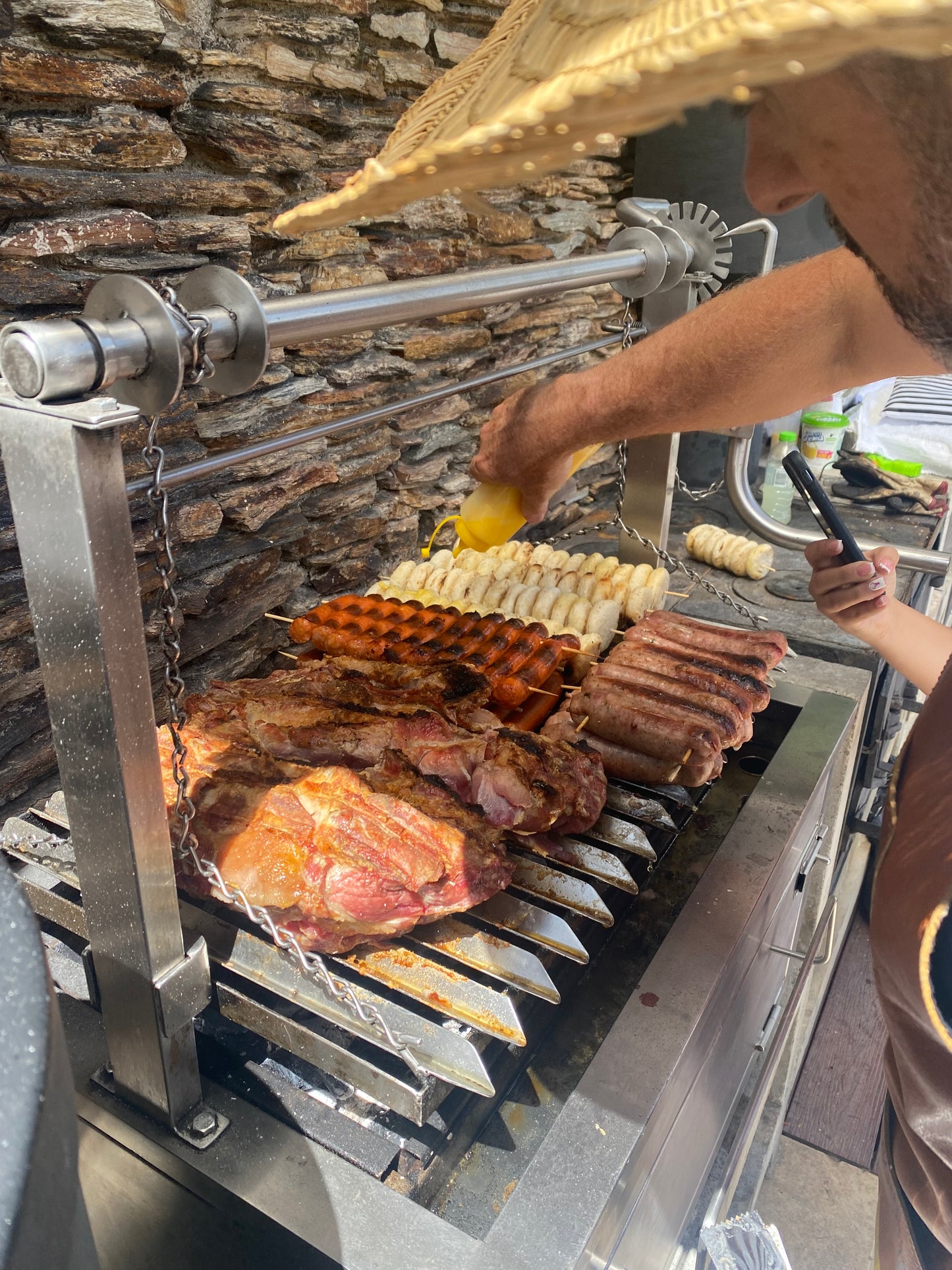 ASADOR PARRILLERO CON CAJA CHINA DE EMPOTRAR (acero inoxidable)