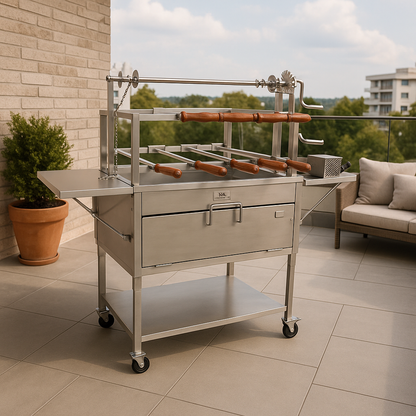 Asador con Caja China y Rodizio