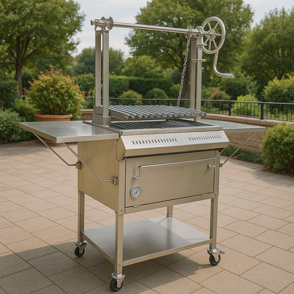 ASADOR CHURRASQUERO CON CAJA CHINA Y SOPORTE