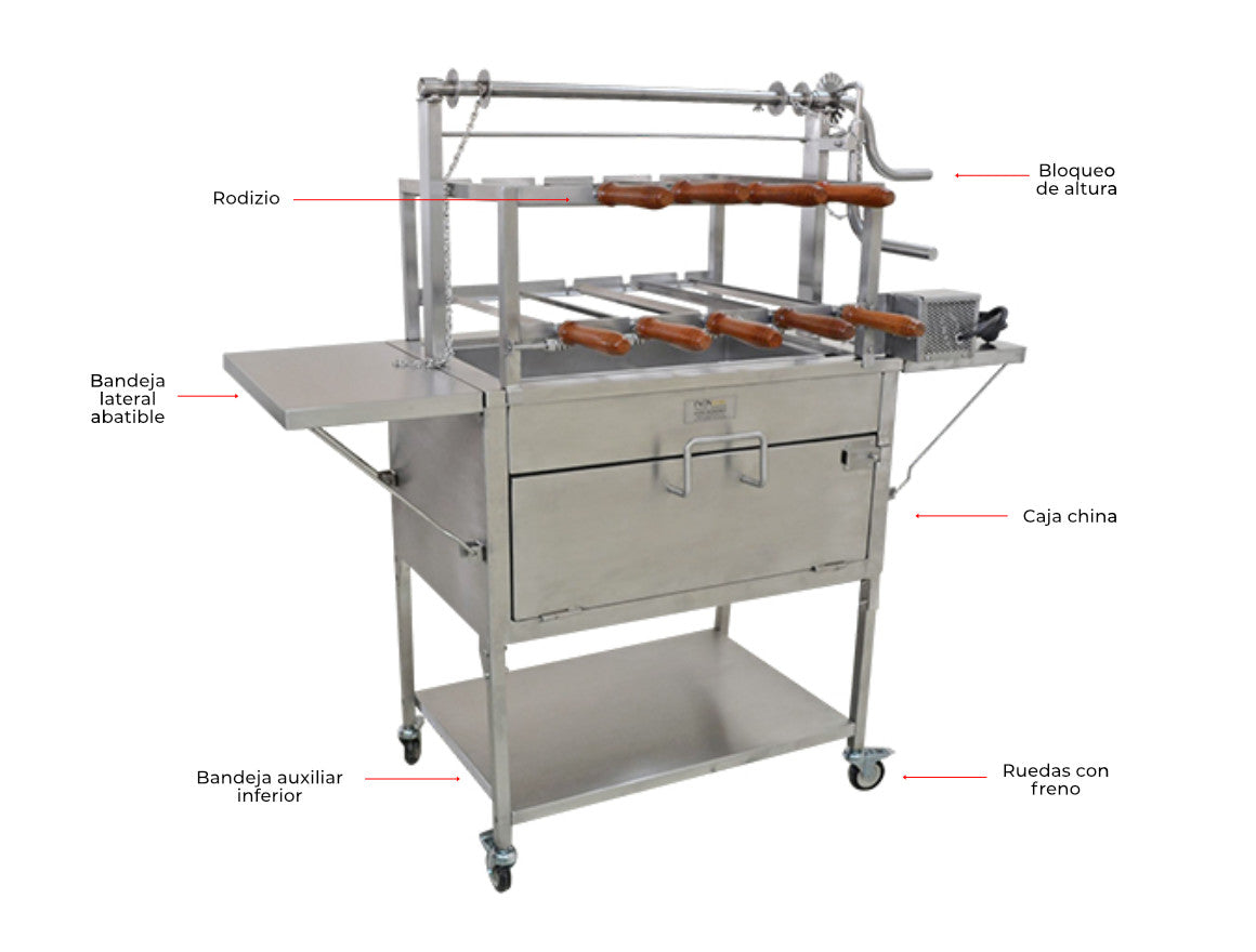 Asador con Caja China y Rodizio