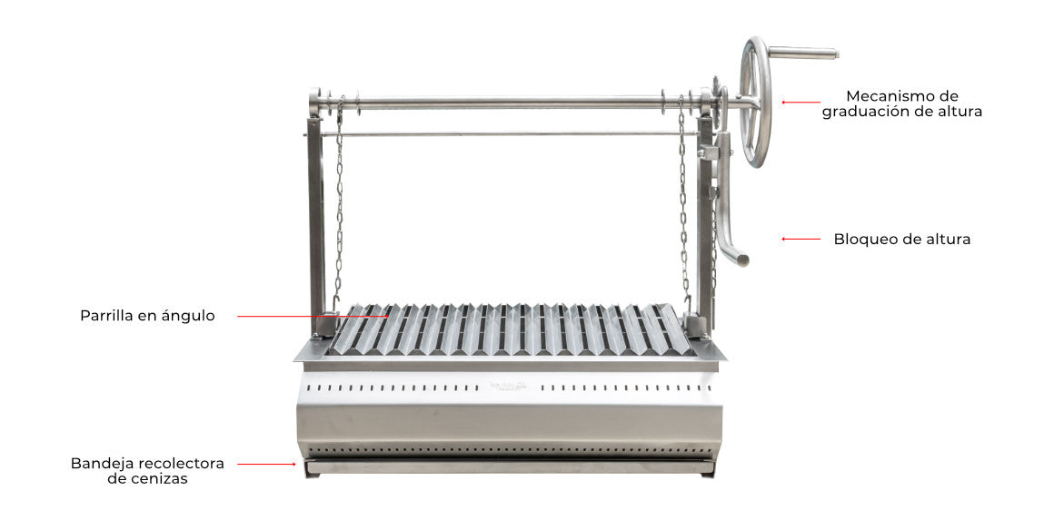 ASADOR INOXIDABLE A CARBON EMPOTRAR