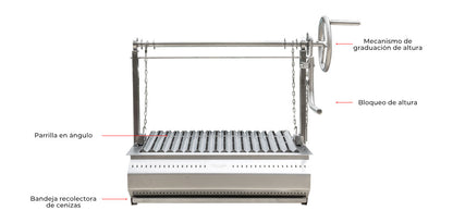 ASADOR INOXIDABLE A CARBON EMPOTRAR